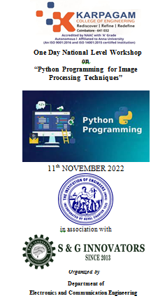 National Level Workshop on Python Programming for Image Processing Techniques 2022